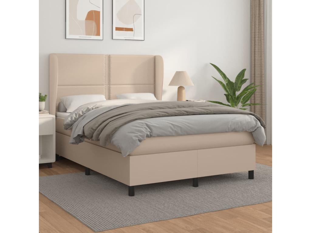 Upholstered bed base with Cappuccino mattress 140x200