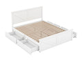 Adult bed 160x200cm - with 4 drawers - solid wood - White