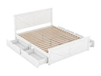 Adult bed 160x200cm - with 4 drawers - solid wood - White