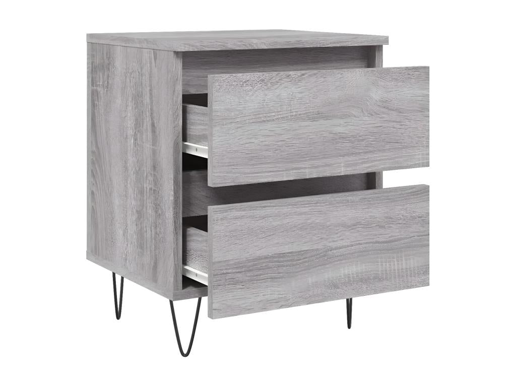 Meublita 2-piece bedside tables, grey, 40x35x50 cm, engineered wood