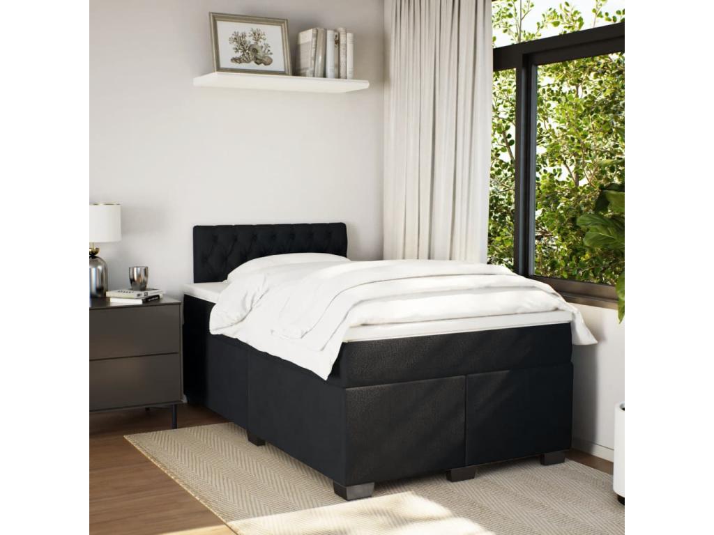 Meublita bed base with black velvet mattress 120x190 cm