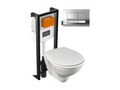 Meublita rimless wall-hung toilet with chrome-plated frame