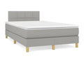 Meublita bed base and light grey mattress 120x190 cm fabric