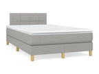Meublita bed base and light grey mattress 120x190 cm fabric
