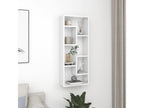 Glossy white wall shelf, 36x16x90 cm, engineered wood