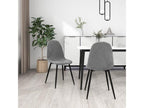 Meublita chair with black metal legs and light grey velvet seat - Set of 2
