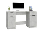 Desk with side cabinet, concrete grey, engineered wood