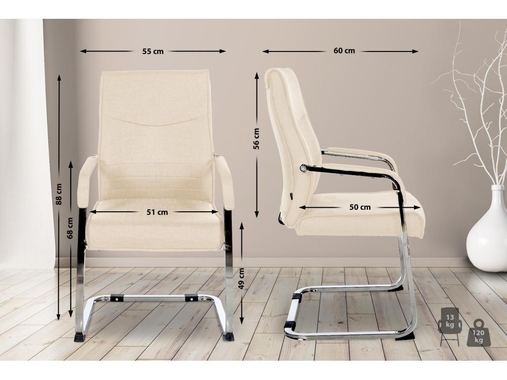 Rocking chairs - Fabric / Chrome-plated metal - Cream - Meublita