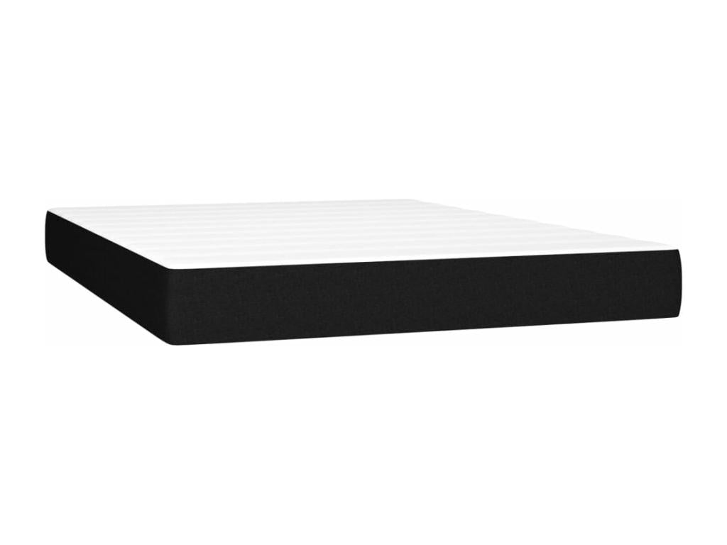 Upholstered bed base with mattress, black, 140x200 cm, fabric