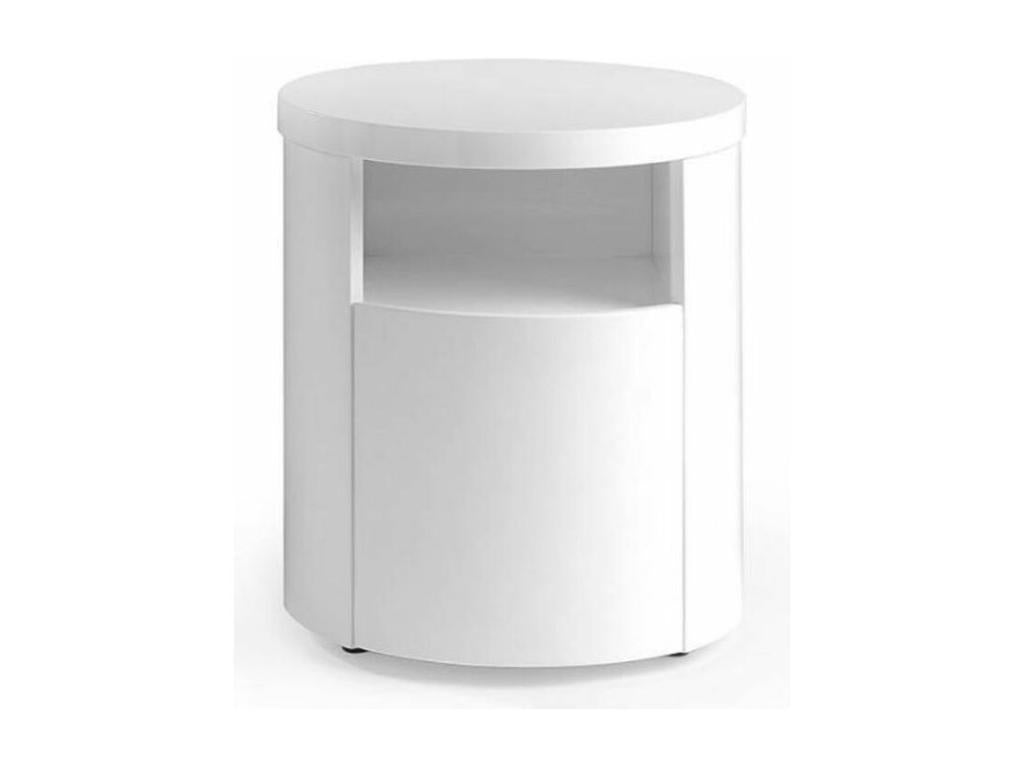 Bedside table with 1 niche and 1 door, lacquered wood, Meublita - Dessert color