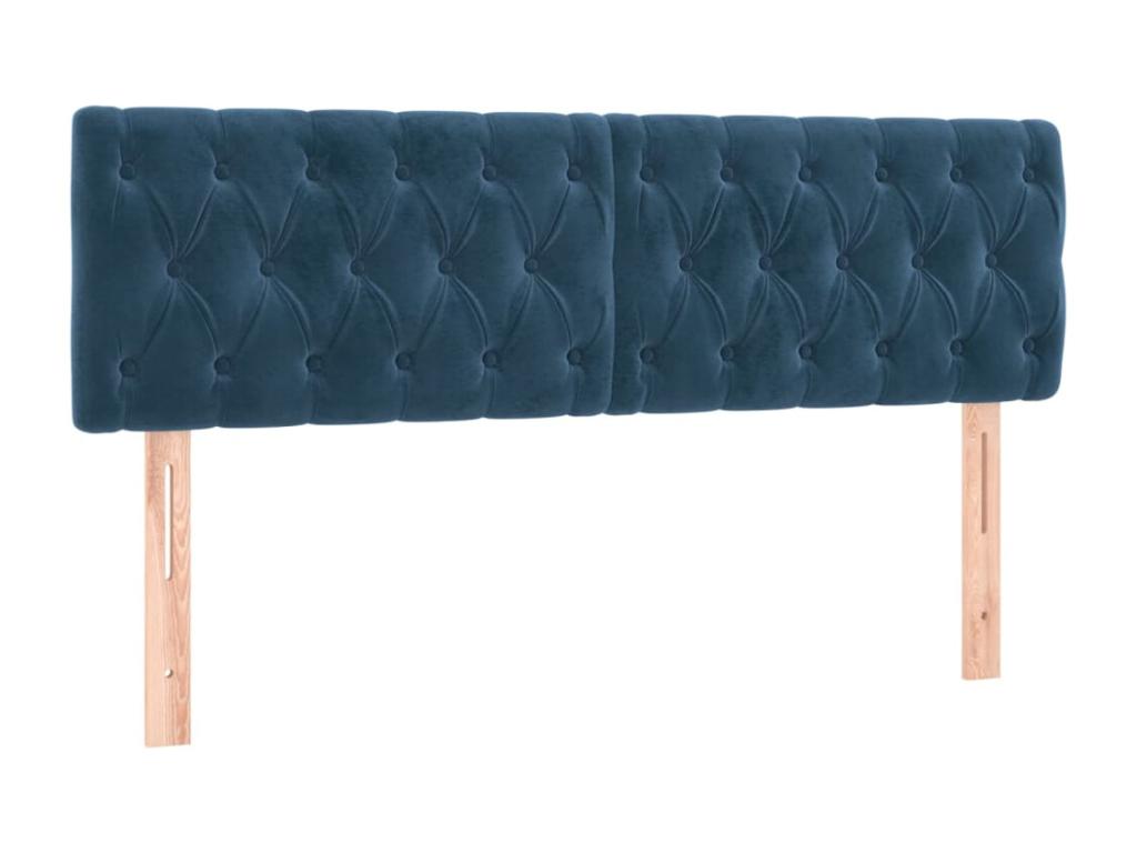 Dark Blue LED Headboard 160x7x78/88 cm Velvet