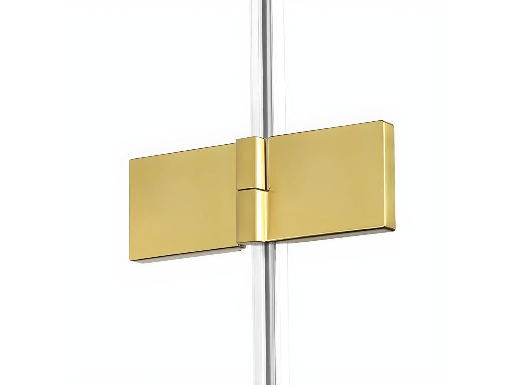 Meublita GOLD BRUSHED right-hand pivoting shower enclosure, 120x70cm, brushed gold color, front access