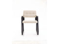 Chairs with armrests - Fabric / Matte black metal - Cream - Meublita B