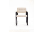 Chairs with armrests - Fabric / Matte black metal - Cream - Meublita B