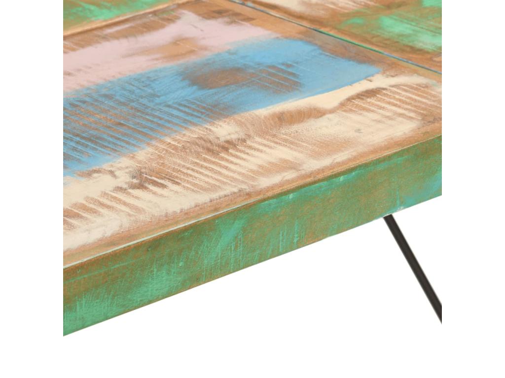 Bar table 150x70x107 cm made of reclaimed solid wood and iron