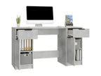Desk with side cabinet, concrete grey, engineered wood