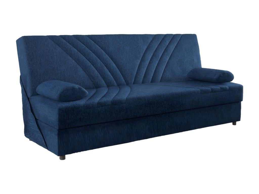 Meublita 3-Seater Storage Sofa with 2 Cushions Included, Upholstered Fabric Living Room Sofa with Opening, 181x81x88 cm, Blue