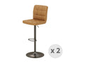 SQUAR-Meublita synthetic leather bar stool - bronze grey x2