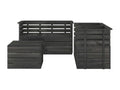5-piece garden pallet furniture set, solid pine wood, dark grey