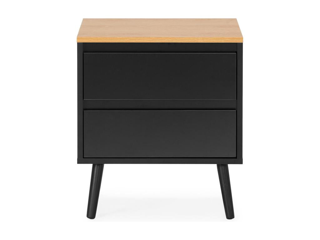 Meublita 2-drawer bedside table, black
