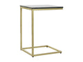Side table in gold-colored iron and black marble - length 40 x depth 46 x height 65 cm