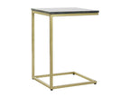 Side table in gold-colored iron and black marble - length 40 x depth 46 x height 65 cm