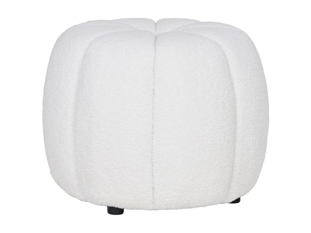 White Paisley Pouf 48x48x38 cm Meublita