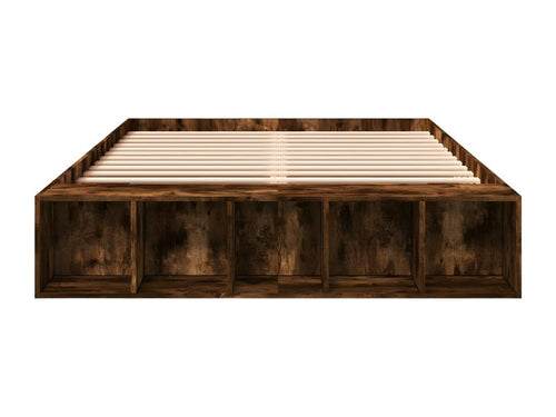 Smoked oak bed frame without mattress, 140x200 cm