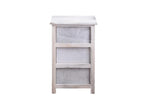 Contemporary White Wood Bedside Table with 3 Drawers, 56x37x27