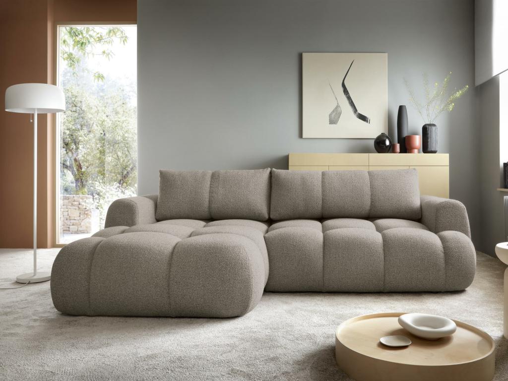 Meublita 109 Grey Corner Sofa with Sleeping Function and Bedding Box, 270x173x85cm