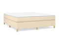 Upholstered bed base with mattress, Cream, 180x200 cm, Fabric