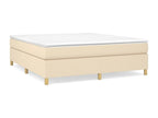 Upholstered bed base with mattress, Cream, 180x200 cm, Fabric
