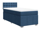 Meublita bed base with mattress, blue, 100x200 cm, fabric