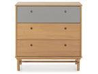 Meublita 3-drawer solid wood bedside table, 80 cm wide