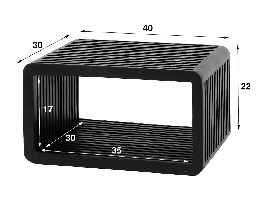 Meublita Black Recycled Teak Wood Hanging Bedside Table