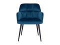 Set of 2 chairs with armrests - Velvet and metal - Blue - PEGA by Meublita MORABITO