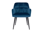 Set of 2 chairs with armrests - Velvet and metal - Blue - PEGA by Meublita MORABITO