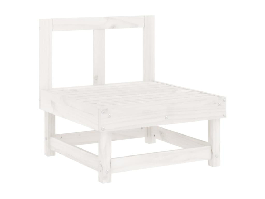 10-piece garden furniture set, white, solid pine wood