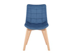 Dining chair - Velvet / Black - Blue - Passaic