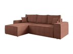 Meublita 108 Pink Corner Sofa with Sleeping Function and Bedding Box, 279x181x94cm