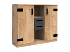 Chest of drawers with 2 doors, 2 drawers and 2 open shelves - W124 cm