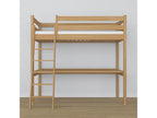 Oak loft bed - with desk N03 Natural Oak 120x180