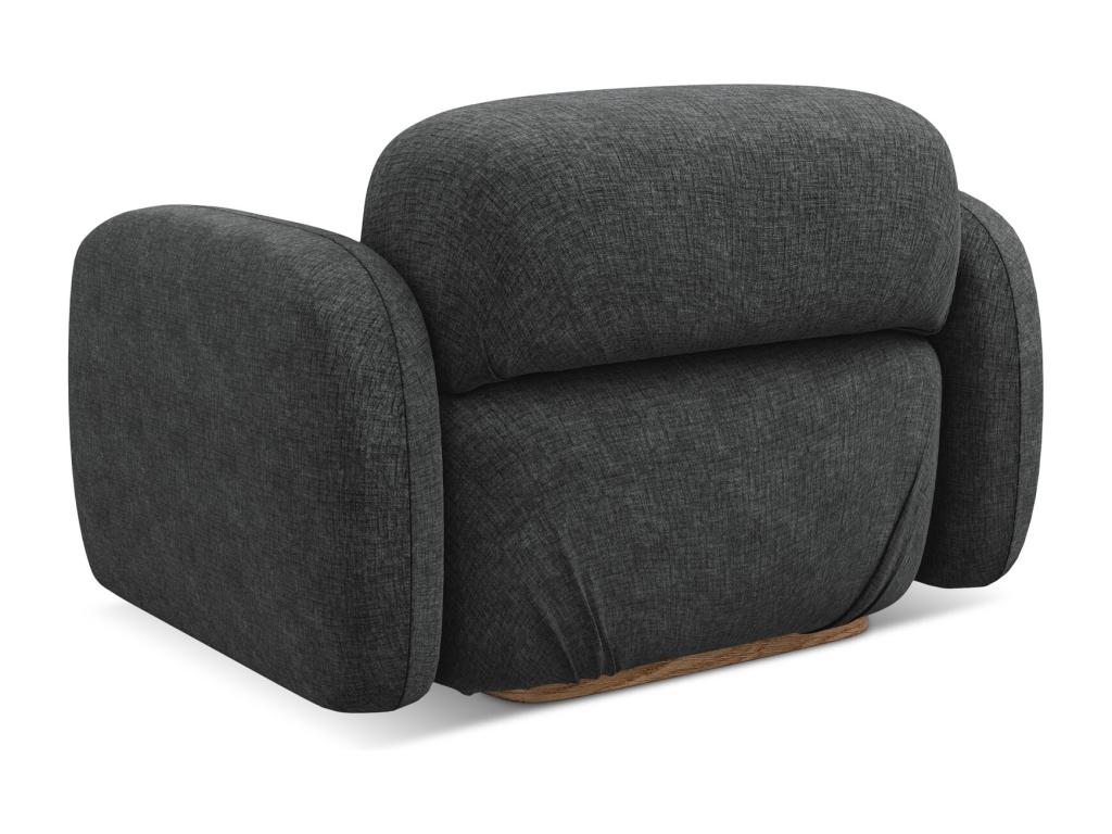 Chenille fabric armchair - steel - Meublita