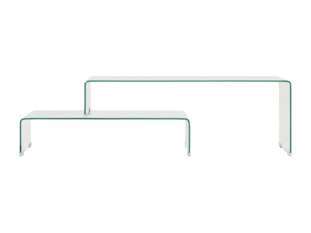 2-piece coffee table set 90x30x20/110x30x40cm Tempered glass