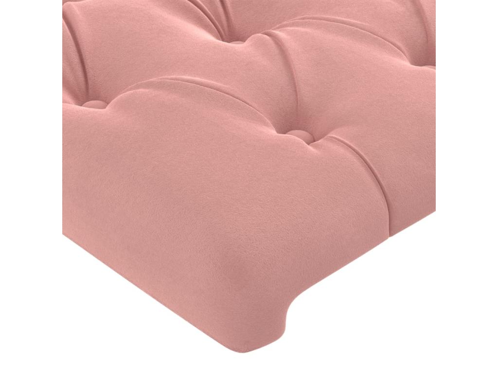Pink LED Headboard 93x16x118/128 cm Velvet
