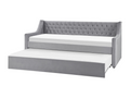 Meublita Velvet Trundle Bed 90x200 cm Light Grey