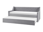 Meublita Velvet Trundle Bed 90x200 cm Light Grey