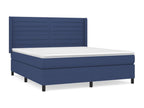 Upholstered bed base with mattress, blue, 180x200 cm, fabric