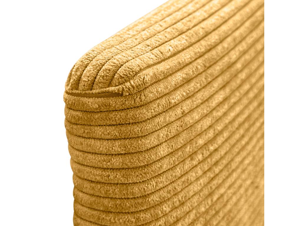 Meublita Plain Corduroy Headboard 150x115 with Bed Legs 150/160 - Mustard