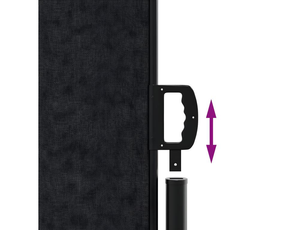 Black retractable side awning 180x600 cm